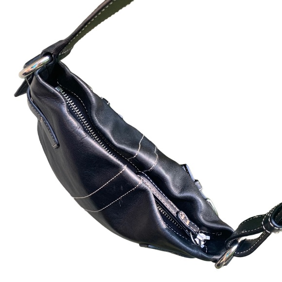 Coach Purse Black Leather 1453 Soho Slim Duffle Shoulder Bag Handbag Hobo - Picture 6 of 9